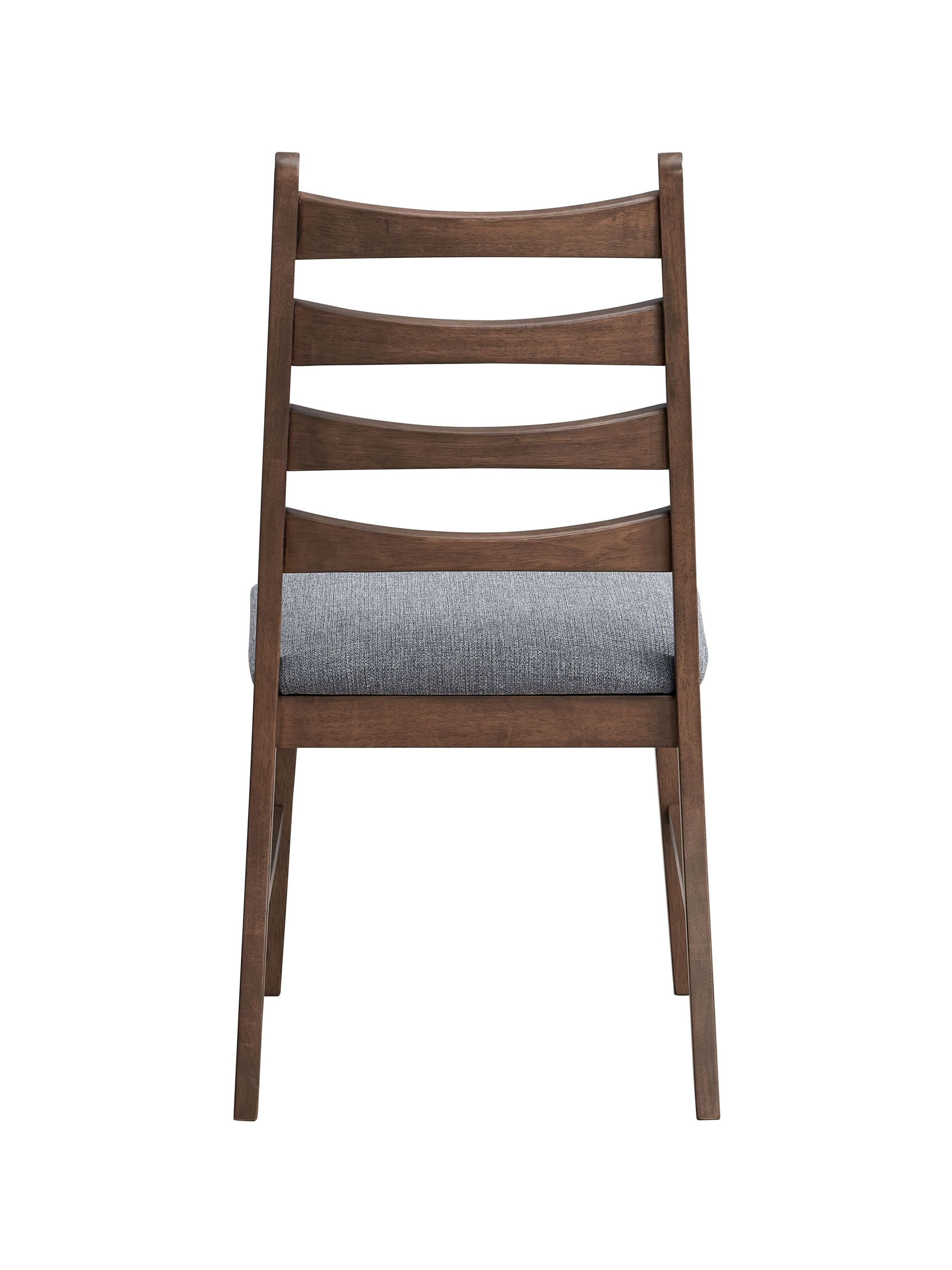 Mayah Dark Gray Linen & Walnut Finish Side Chair (Set of 2)