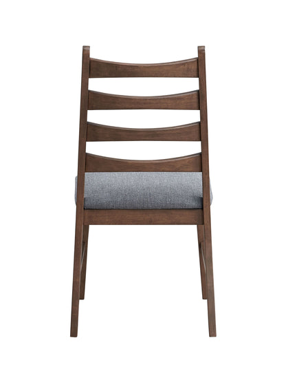 Mayah Dark Gray Linen & Walnut Finish Side Chair (Set of 2)