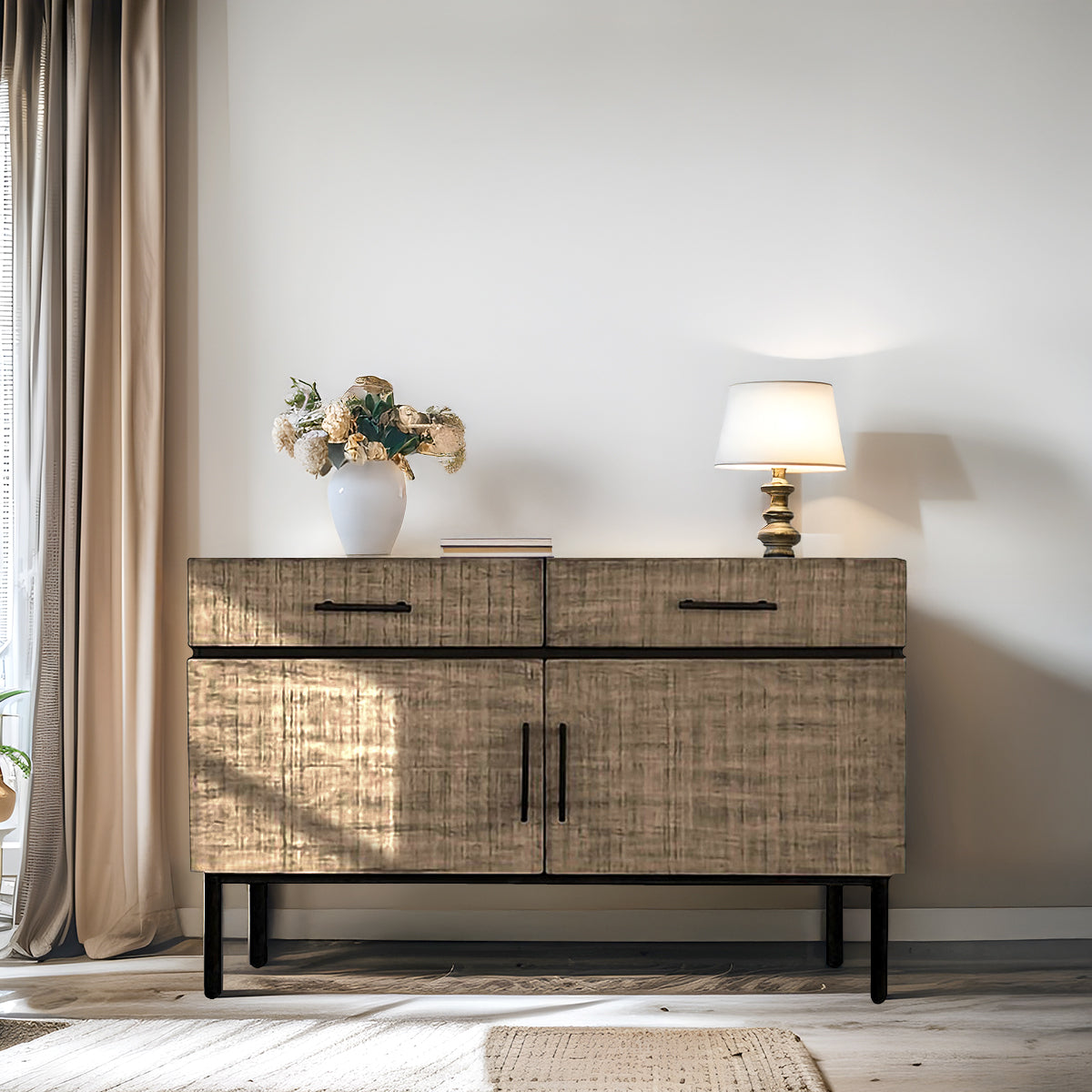 Mid Century Modern Mahogny Wood Accent Cabinet Storage Cabinet