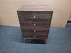 Modern Walnut 4 Drawer Dresser Chest for Living Room, Bedroom, Corridor - Wooden Storage Cabinet