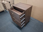 Modern Walnut 4 Drawer Dresser Chest for Living Room, Bedroom, Corridor - Wooden Storage Cabinet