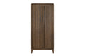 Mid Century Modern Wood Armoire - Latte Finish Wardrobe