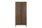 Mid Century Modern Wood Armoire - Latte Finish Wardrobe