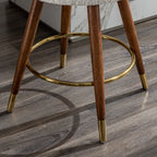 MoMo Boucle Upholstered Counter Height Stool, 360° Swivel