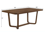 Mid-century Modern 1pc Table Warm Wood Finish Unique Sculptural Base Wooden Dining Room Furniture