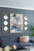 15.5x43.5" Gold And White Frame With Mirror - Groovy Boardz