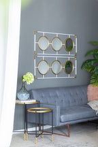 15.5x43.5" Gold And White Frame With Mirror - Groovy Boardz