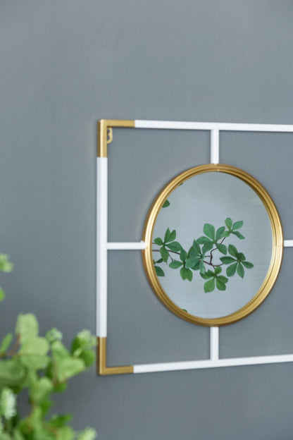 15.5x43.5" Gold And White Frame With Mirror - Groovy Boardz