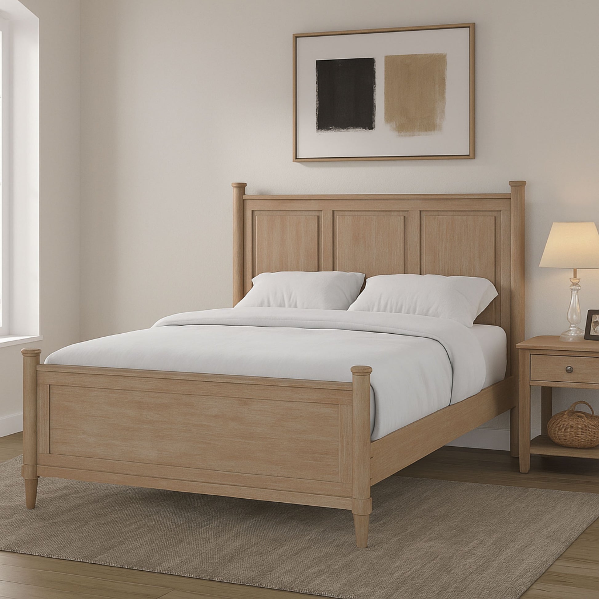 Mindi Veneer Full Bed W/O Trundle Bed Frame