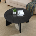 36" Round Coffee Table, Wooden Coffee Tables for Living Room Reception Room(Black) - Groovy Boardz
