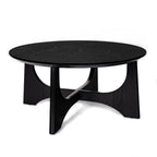 36" Round Coffee Table, Wooden Coffee Tables for Living Room Reception Room(Black) - Groovy Boardz