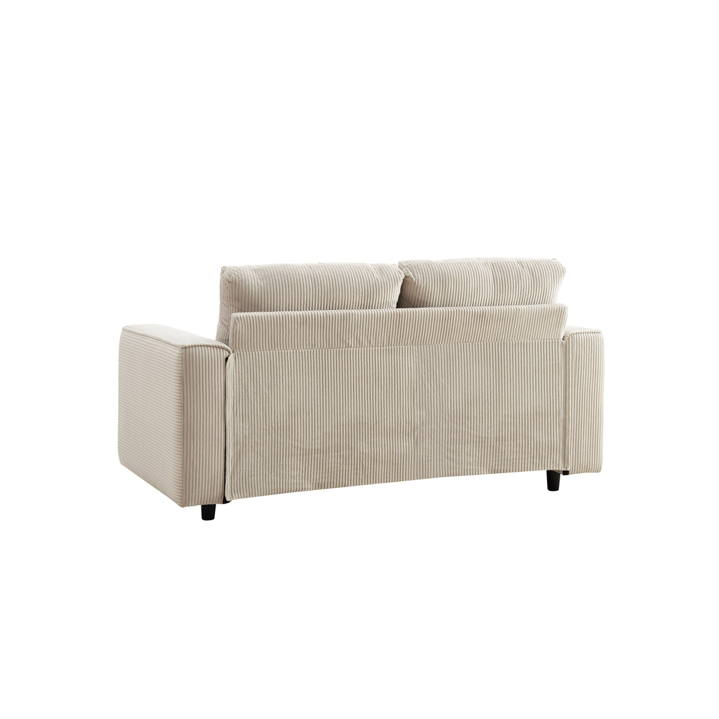 Modern Minimalist Style Corduroy Sectional Sofa 2-Piece Set, Beige, Suitable for Daily Home Use Sectional Sofa