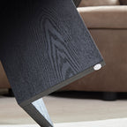 Length 39.37 Inch Modern Coffee Table,MDF Oval Coffee Table for Living Room,Small Coffee Table with Sturdy Pedestal for Apartment,Bedroom,Black