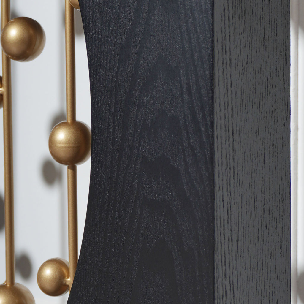 Modern Black Console Table with Gold Accent, Decorative Entryway Table,56in Wood Console Table, Narrow Sofa Table for Entrance, Living Room, Hallway