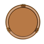 Modern Brown Glass Coffee Table, Asymmetrical Metal, Circular Metal Drum Base, Gold Finish & Lower Shelf