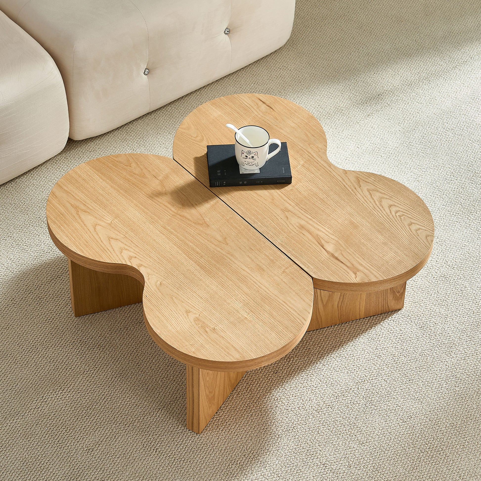 Modern Butterfly MDF Coffee Table, Used In Living Rooms, Bedrooms, Offices, With A Butterfly Shaped Appearance, NATURE