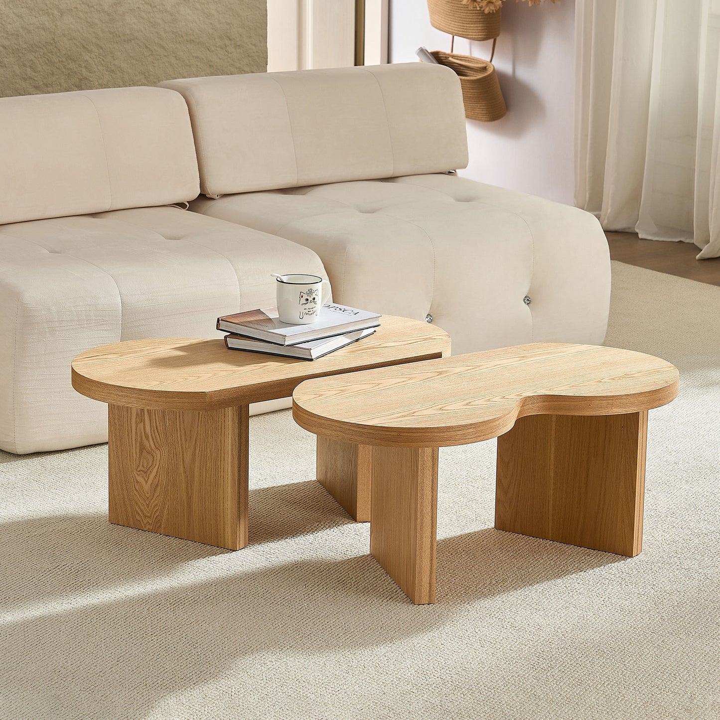 Modern Butterfly MDF Coffee Table, Used In Living Rooms, Bedrooms, Offices, With A Butterfly Shaped Appearance, NATURE