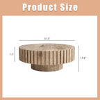Modern minimalist circular coffee table 31.4'' with natural wood texture, stable and durable, enhancing spatial aesthetics suitable for living rooms, study rooms and offices.