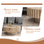 Modern minimalist circular coffee table 31.4'' with natural wood texture, stable and durable, enhancing spatial aesthetics suitable for living rooms, study rooms and offices.