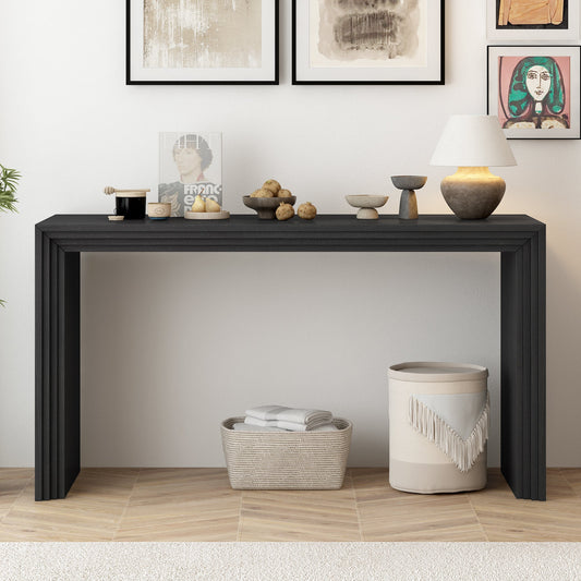 U_STYLE Modern Style Console Table made of Paulownia Solid Wood Veneer,Suitable for Foyer, Living Room, or Entryway.