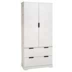 Elegant Modern Fluted White Pantry Cabinet 72-Inch.