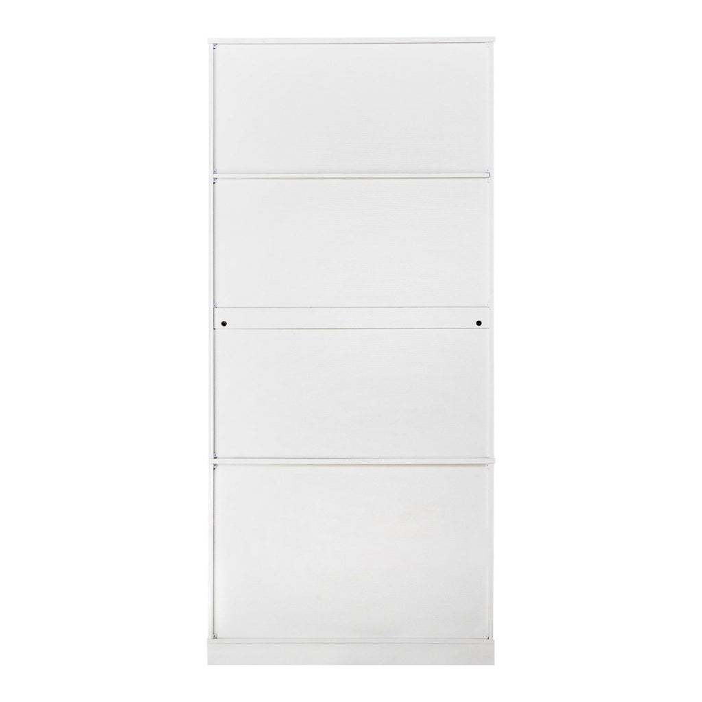 Elegant Modern Fluted White Pantry Cabinet 72-Inch.