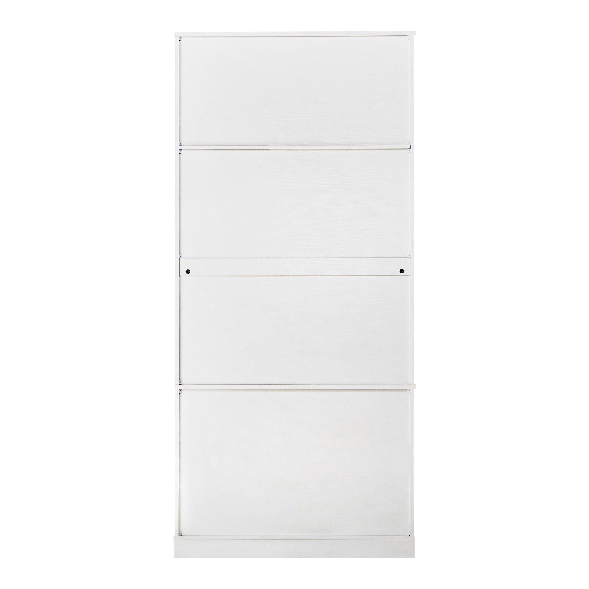 Elegant Modern Fluted White Pantry Cabinet 72-Inch.