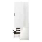 Elegant Modern Fluted White Pantry Cabinet 72-Inch.