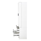 Elegant Modern Fluted White Pantry Cabinet 72-Inch.