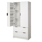 Elegant Modern Fluted White Pantry Cabinet 72-Inch.
