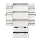 Elegant Modern Fluted White Pantry Cabinet 72-Inch.