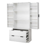 Elegant Modern Fluted White Pantry Cabinet 72-Inch.