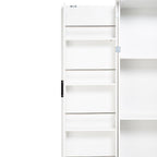 72' Modern Fluted Kitchen Pantry Cabinet with 2 Large Drawers & 8-Door Spice Rack, Freestanding Storage Organizer for Bathroom, Dining Room, Office, Entryway, White