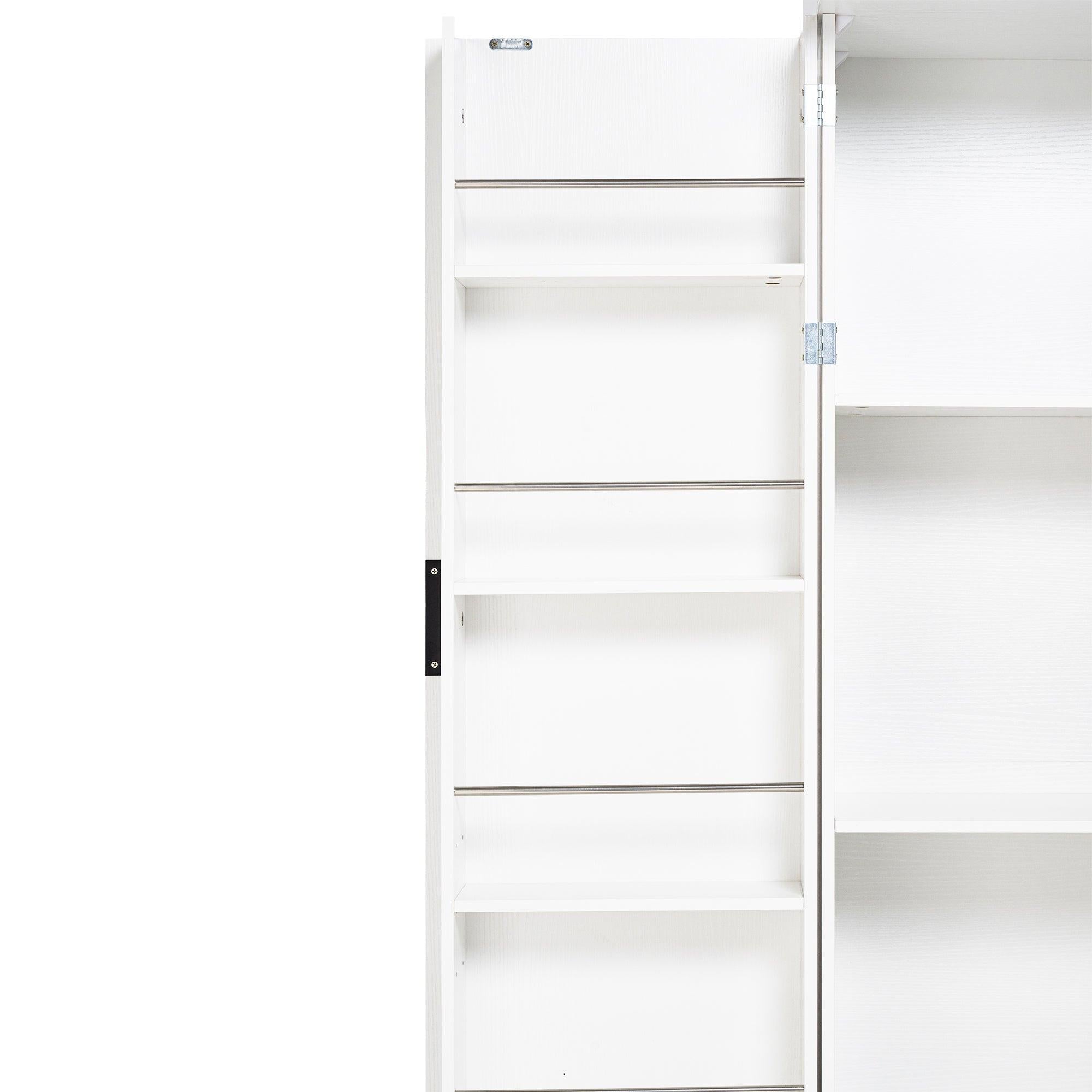 72' Modern Fluted Kitchen Pantry Cabinet with 2 Large Drawers & 8-Door Spice Rack, Freestanding Storage Organizer for Bathroom, Dining Room, Office, Entryway, White