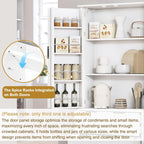 Elegant Modern Fluted White Pantry Cabinet 72-Inch.