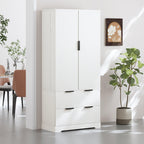 Elegant Modern Fluted White Pantry Cabinet 72-Inch.