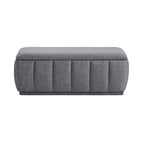 Modern Gray Storage Bench Cushion Seat 1pc Plywood Frame Fabric Upholstery Home Furniture