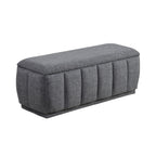 Modern Gray Storage Bench Cushion Seat 1pc Plywood Frame Fabric Upholstery Home Furniture