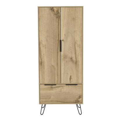 Augusta Armoire Closet, One Drawer, Double Door Cabinet -Light Oak