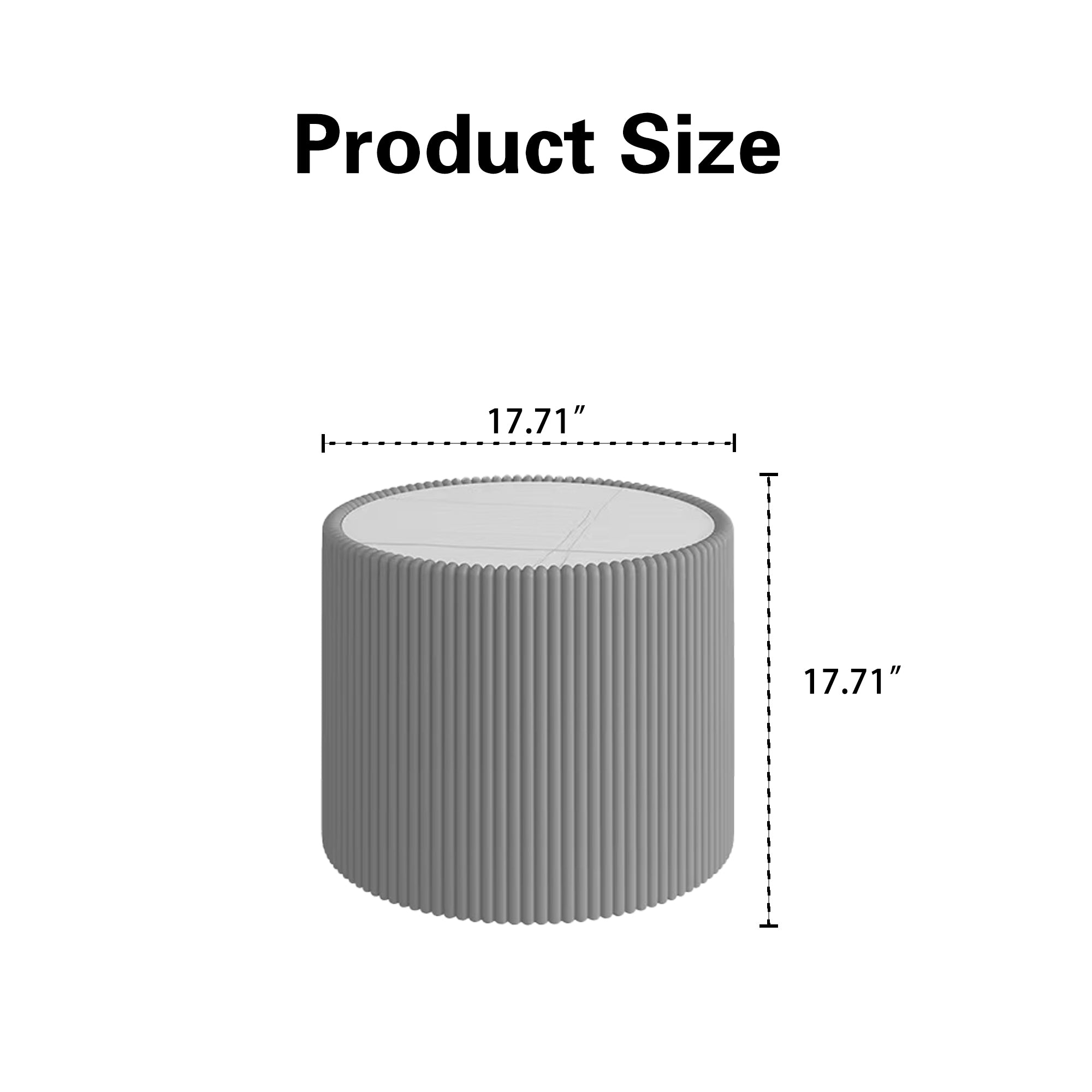 Light Marble Top Cylinder Shape Leather End modern Sofa Table for Living Room furniture End Table