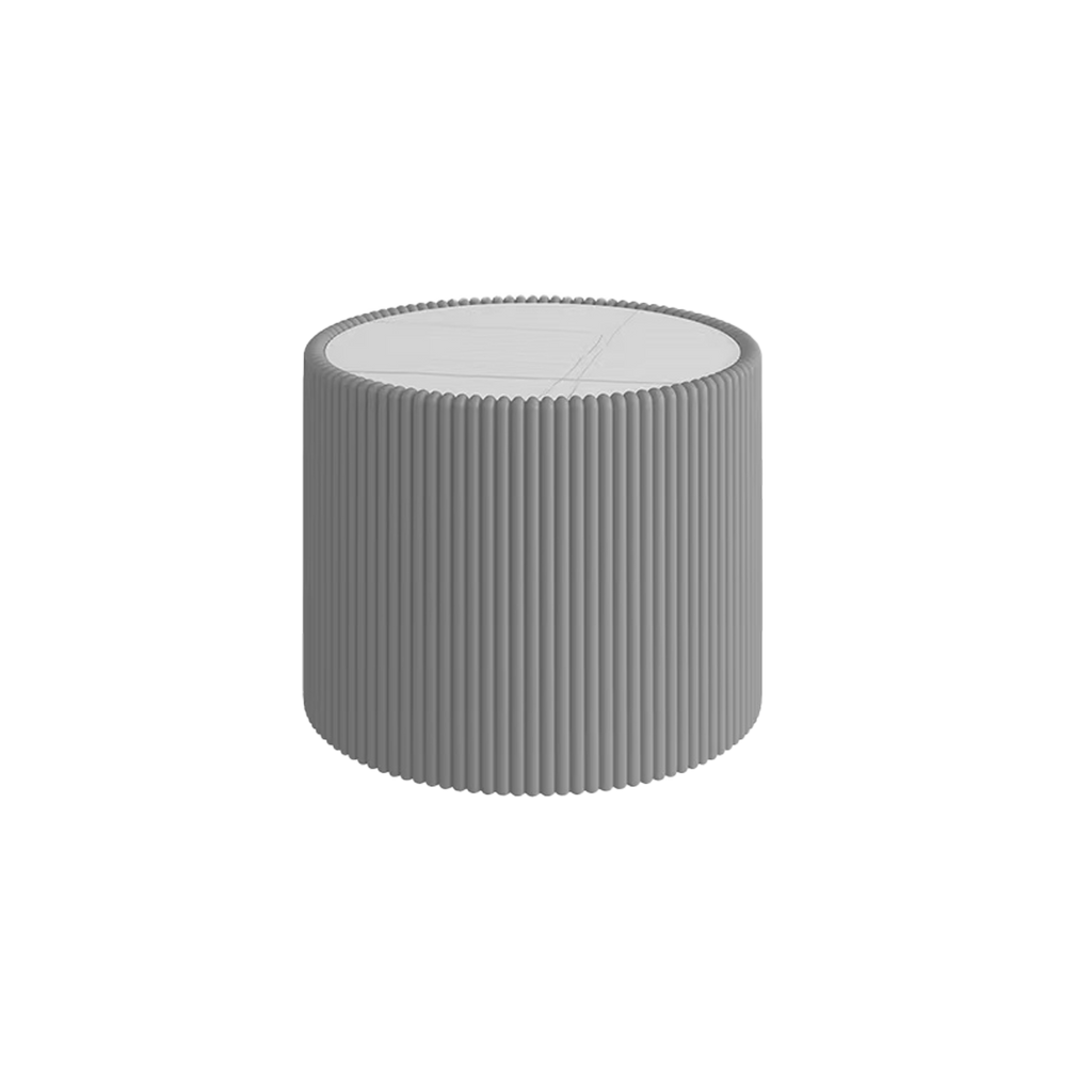 Light Marble Top Cylinder Shape Leather End modern Sofa Table for Living Room furniture End Table