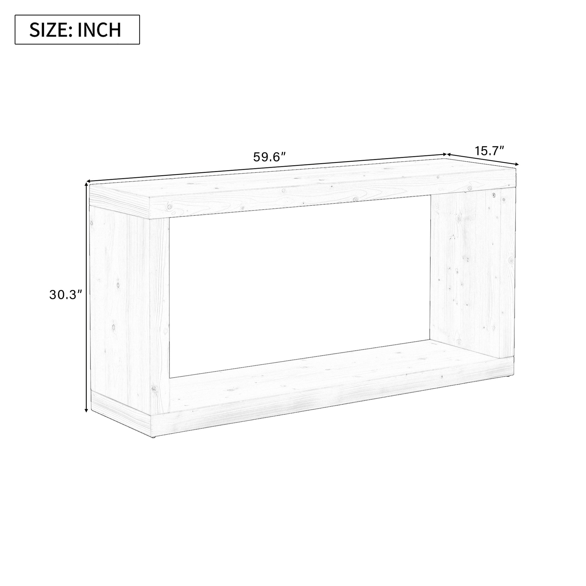 U_STYLE Modern Minimalist Entrance Table, Square Shaped Fashion Design, Easy to Assemble, Suitable for Entrance, Corridor, Living Room, Foyer