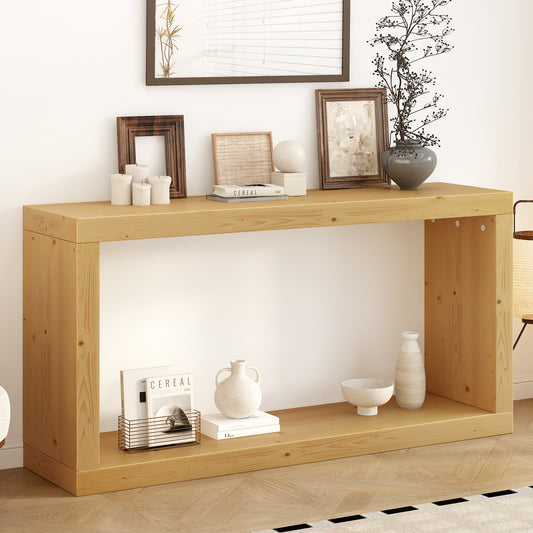 U_STYLE Modern Minimalist Entrance Table, Square Shaped Fashion Design, Easy to Assemble, Suitable for Entrance, Corridor, Living Room, Foyer