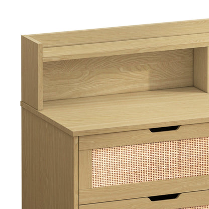 Alex Rattan Storage Cabinet w/ LED Lights & Power Outlets - Groovy Boardz