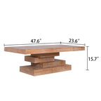 Elegant Modern Rustic Wood Coffee Table for Living Room.