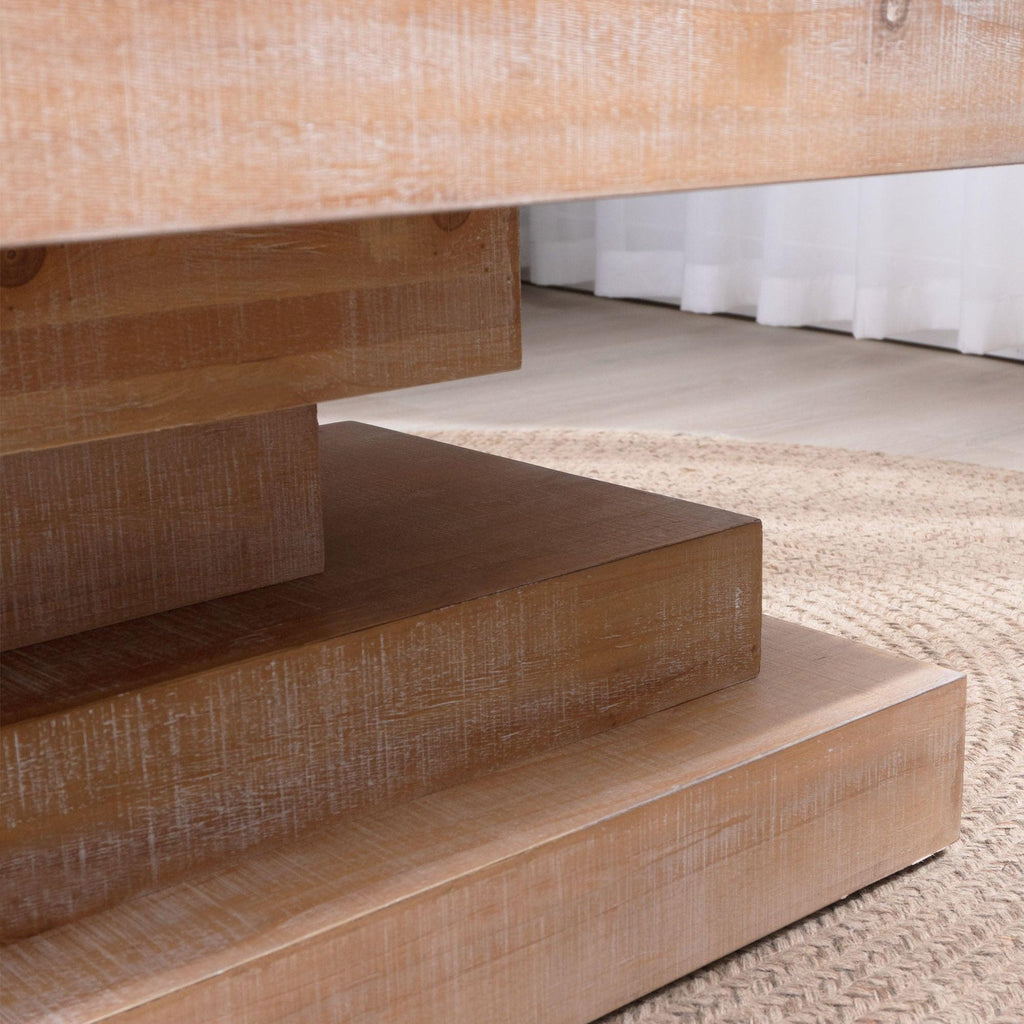Elegant Modern Rustic Wood Coffee Table for Living Room.