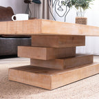 Elegant Modern Rustic Wood Coffee Table for Living Room.