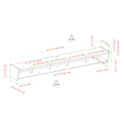 Modern Wall-Mounted Floating TV Stand – Coastal Oak
