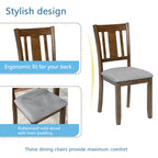 Elegant 5-piece Wooden Dining Table Set with 4 Chairs, Dining Table Set for 4 People, Modern 4 Person Dining Table Set for Living Room, Kitchen and Dining Room, Walnut Dining Table Set