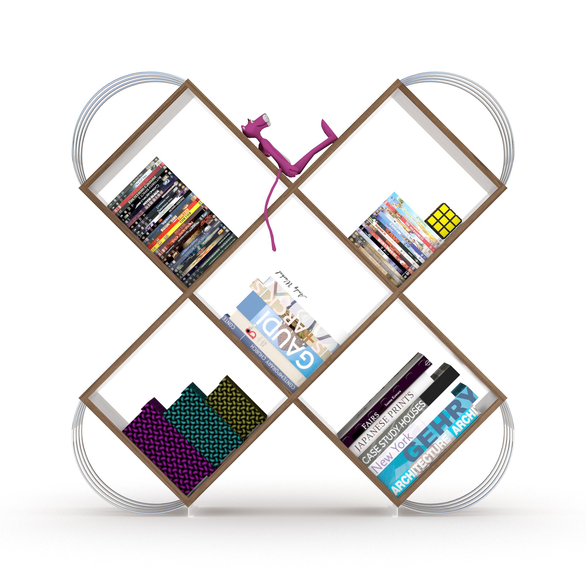 Case X Design Modern 5 Tier Bookcase